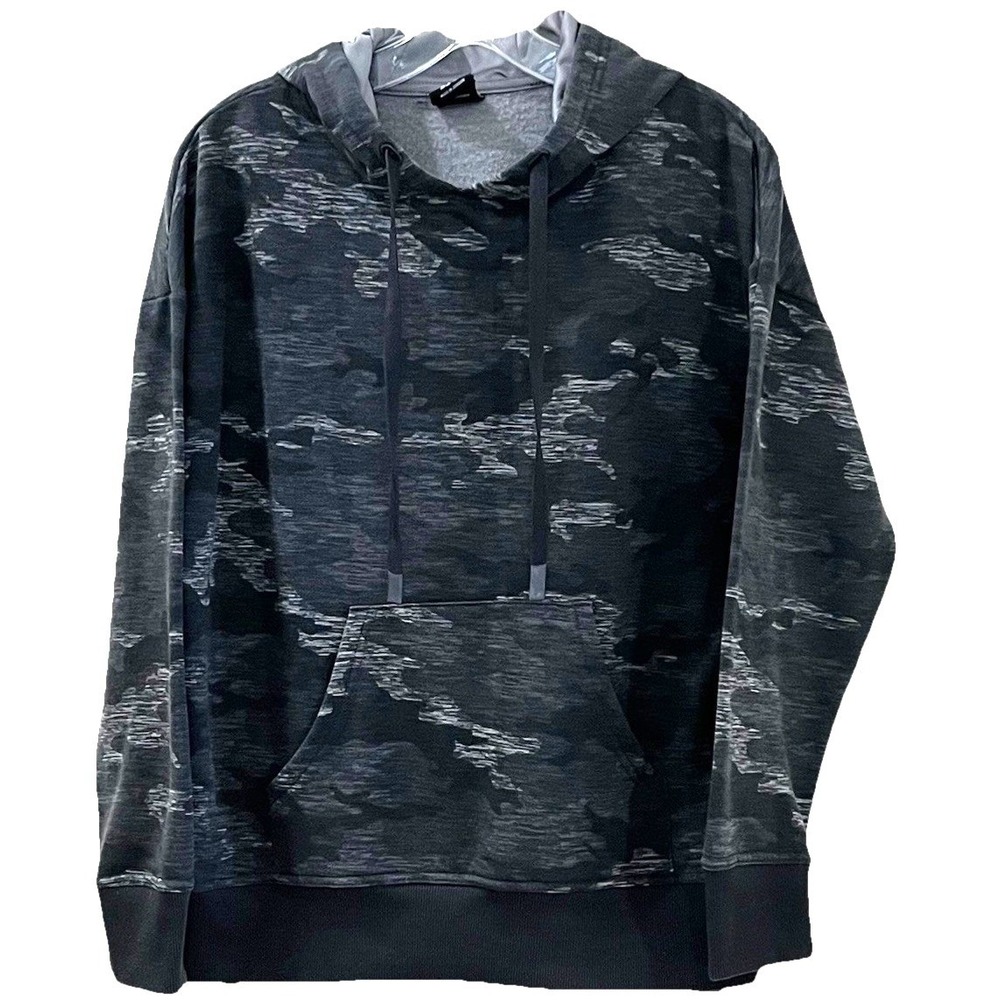 Athletic Works Women's Hoodie‎ M (8-10) Gray Black Camouflage Kangaroo Pocket